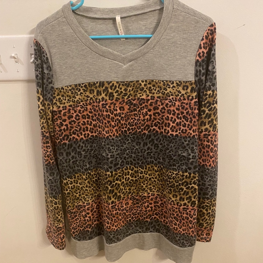 Colorful cheetah print sweater